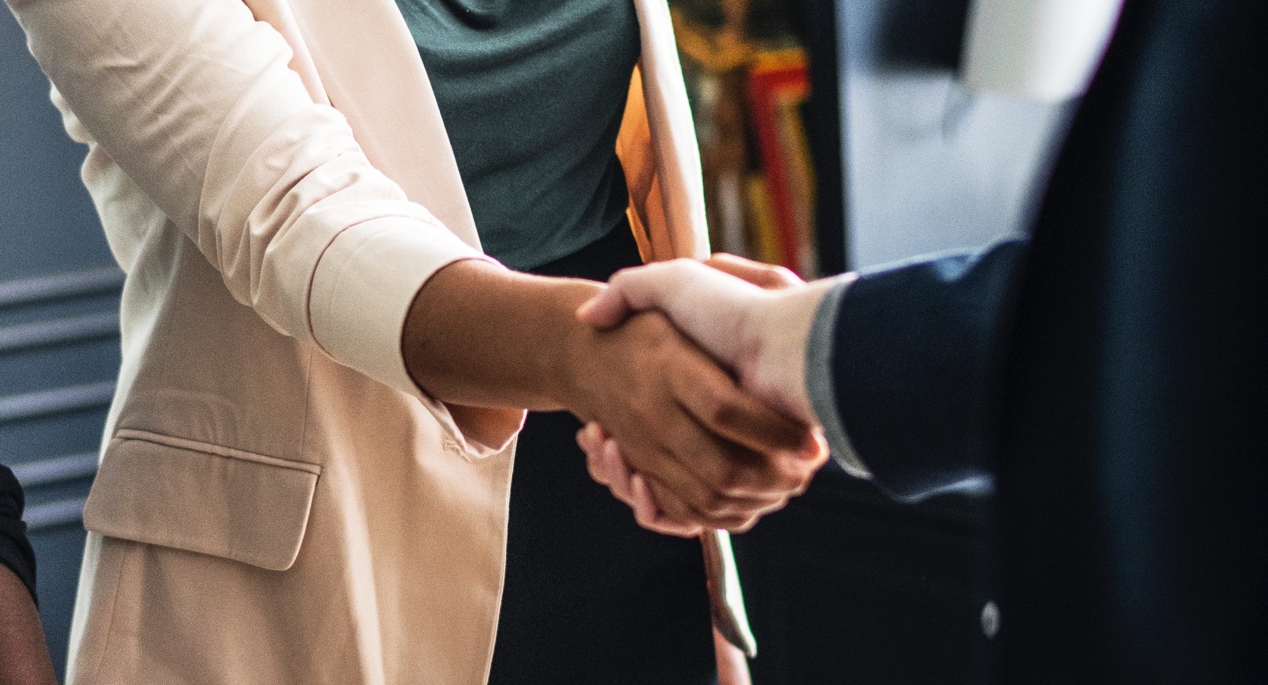 Woman shaking hands